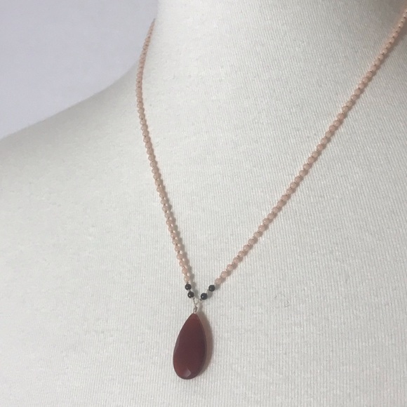 Handcrafted Dainty Bead and Pendant Necklace - Picture 2 of 3